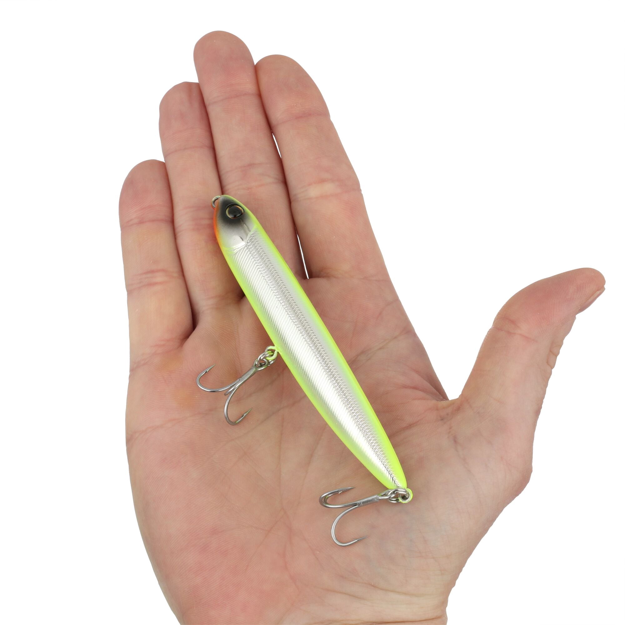 Berkley Drift Walker Saltwater, 4.3 in, Topwater Baits, Chrome/Chartreuse (1 Count)