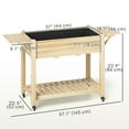 thumbnail image 3 of Outsunny Raised Garden Bed, Wood Garden Box with Bottom Shelf, Natural, 3 of 10