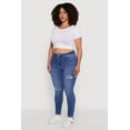 thumbnail image 3 of Womens Plus Size WAX High Waisted Distressed Skinny Jeans, 3 of 5