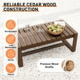 thumbnail image 5 of INTER HUT 2 Piece Cedar Patio Conversation sets, Modern Solid Wood 3-seater Sofa Couch with Cushion and Coffee Table, for Garden, Backyard, Beige, 5 of 8