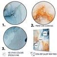 thumbnail image 3 of Designart "Liquid Ink: Blue And White Geyser III" Abstract Shapes Floater Framed Canvas Wall Art, 3 of 5