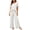 A-White, variant on Fengactive Womens Star Print Lounge Set Scalloped Trim Short Sleeve Top and Wide Leg Pants Sleepwear