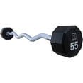 thumbnail image 1 of Fitness First 10-Sided Fixed Urethane Encased EZ Curl Barbell 25-115 lbs, 1 of 1