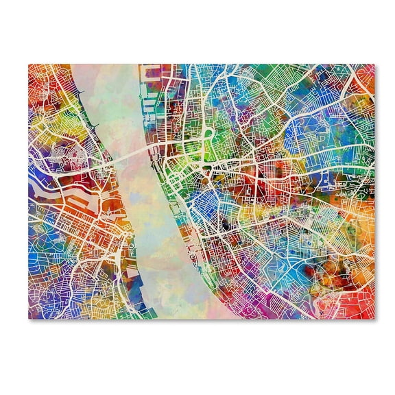 Trademark Fine Art "Liverpool England Street Map" Canvas Art by Michael Tompsett