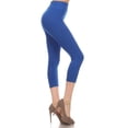 thumbnail image 3 of COUVER Women Seamless Stretch Capri Leggings, Blue, One Size, 3 of 8