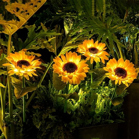 

Liwarace 1-8 Pack LED Solar Sunflower Lights Outdoor Garden Stake Landscape Decor Lamp
