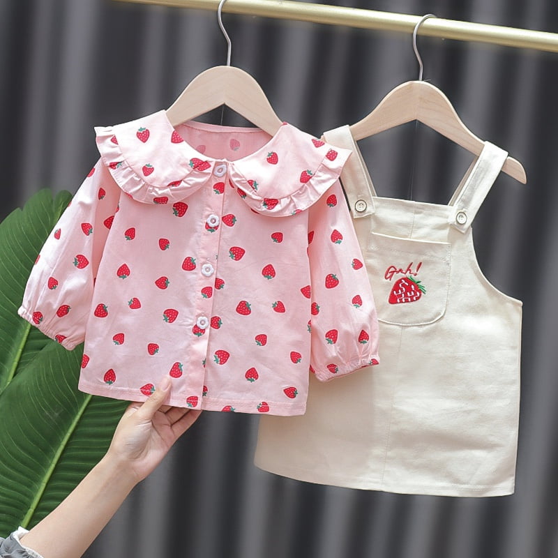 Toddler Kids Girls Strawberry Shirt 
