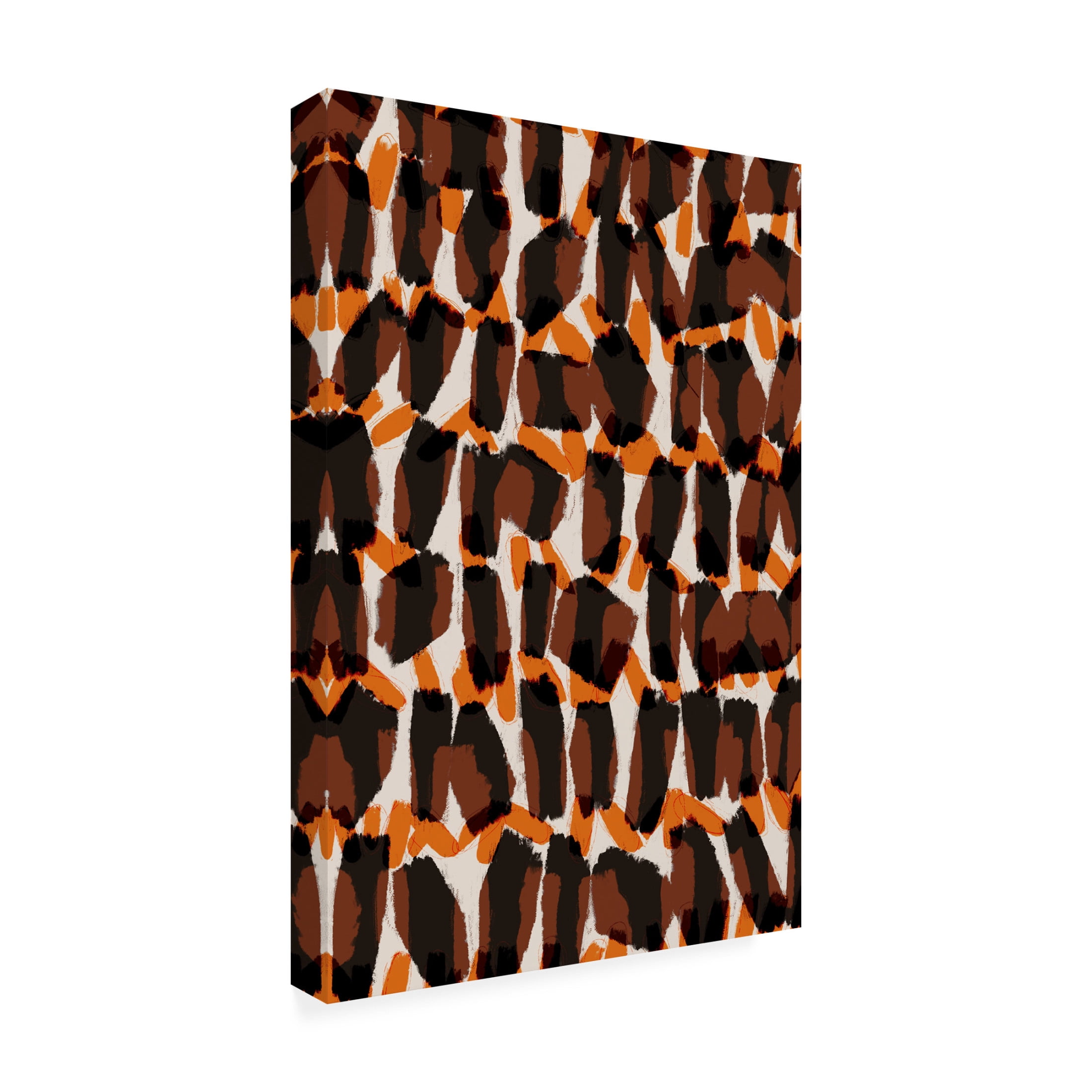 Canvas Wall Art - Treechild 'Brown Orange Brush Strokes' Wall Art for Living Room, Bedroom, or Office D?cor by Trademark Fine Art - 12 x 19 Inches