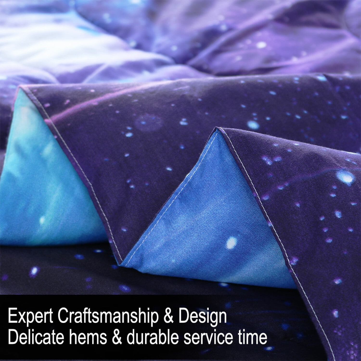 Unique Bargains 2-Piece Polyester All-Season Down Comforter Set, Twin, Purple