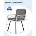 thumbnail image 3 of Garvee Patio Dining Chairs Set of 4 – Black Metal Frame with White Hand-Woven Rattan, Cushioned Porch Armchairs for Indoor, Garden, Balcony, Deck, Backyard, 3 of 5