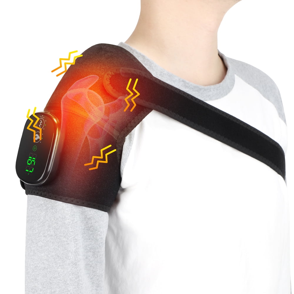 Flaremore Cordless Shoulder Heating Pad,3-In-1 Heated Knee Elbow Shoulder Brace Wrap,Vibration Knee Heating Pad,3 Vibrations and Heating Modes,Heating Pad for Knee Elbow Shoulder Relax,1PC