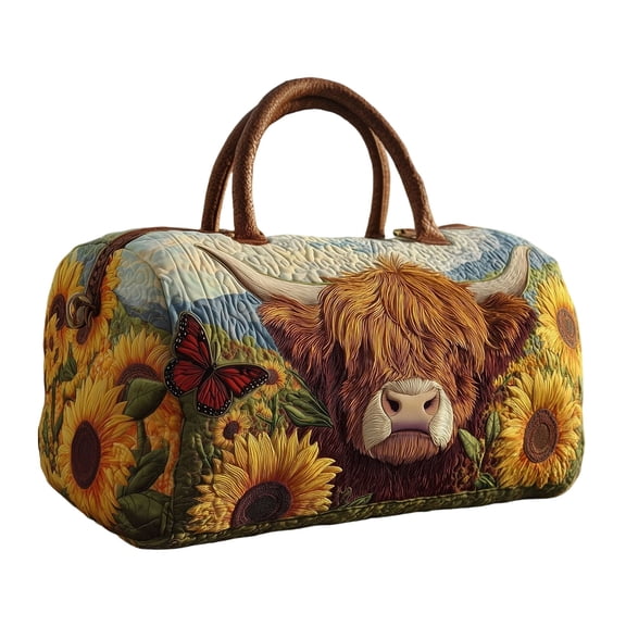 YYV Cow Plaid Patchwork Travel Duffle Large Capacity Printed Travel Bag Cow Plaid Pattern Weekend Carry on Durable Canvas Organizer Multi Pocket Retro Travel Accessory