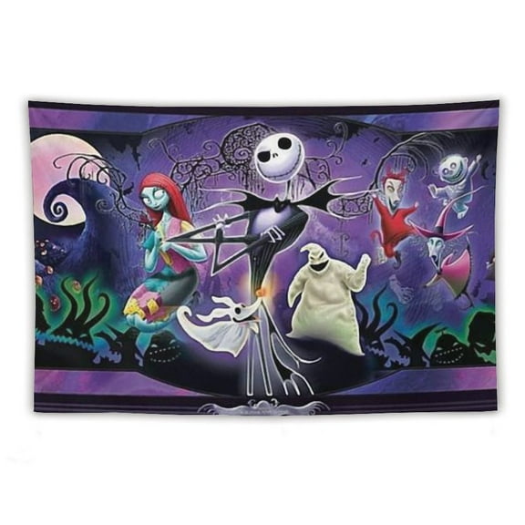 Custom The Nightmare before Christmas Tapestry wall hanging poster hanging painting background cloth wall cloth wall decoration easy to install easy to clean multifunctional 40"x60"