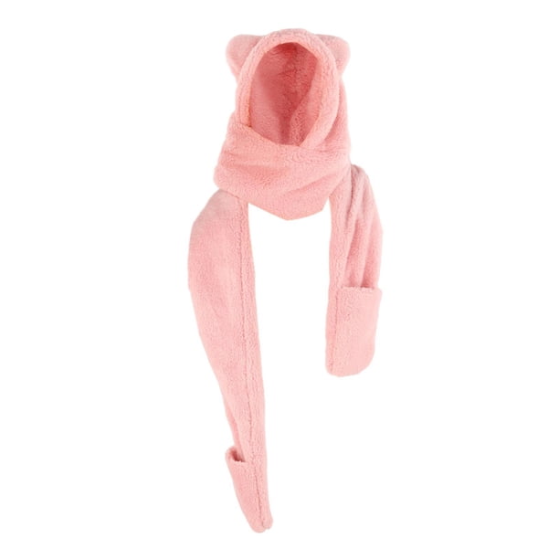 Sombreros de invierno para mujer Bufanda con capucha y de bolsillo, cálida con capucha, gorro, bufanda con , gorro de - Rosado Yinane Bufanda con capucha