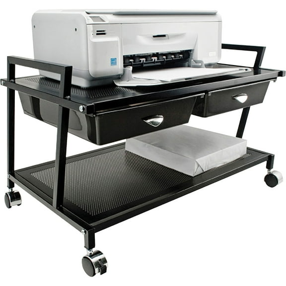 Vertiflex Underdesk Machine Electronic Stand with Drawers, for up to 25-1/4"x15-3/4"x15-3/4", Black