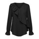 thumbnail image 3 of Camisetas de Cuello en V de Manga Larga para las Mujeres Blusa de Ruffle Casual Camiseta de Trabajo Tops, Tops de Manga Larga de Moda para las Mujeres 2025 Pullover Suelto, 3 of 6
