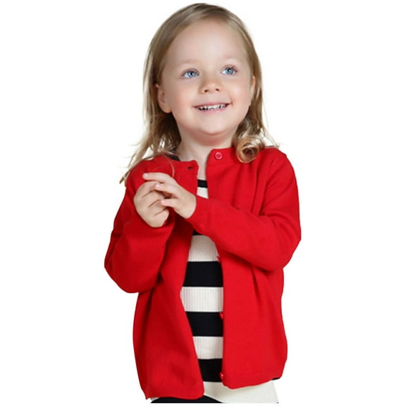 Zwiiyzr Toddler Girls Boys Sweater Cardigan Candy Color Solid Color Small Cardigan Baby Infant Fall Winter Sweater Jacket Coat Kids Children Outwear Baby Clothes Red