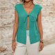 thumbnail image 5 of Usted Es Más Que una Camisa de Puntuación de Prueba Sexy de Manga Corta Lentejuelas Suelta V-Cuello Blusa, Camisa Casual de Poliéster para las Mujeres, Lavado de Manos de la Moda Superior, 5 of 8
