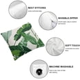 thumbnail image 6 of nygtbtfer Pack of 2 Tropical Leaves Throw Pillow Cover Decorative Linen Burlap Square Outdoor Cushion Cover Pillow Case for Car Sofa Bed Couch  White, 6 of 7