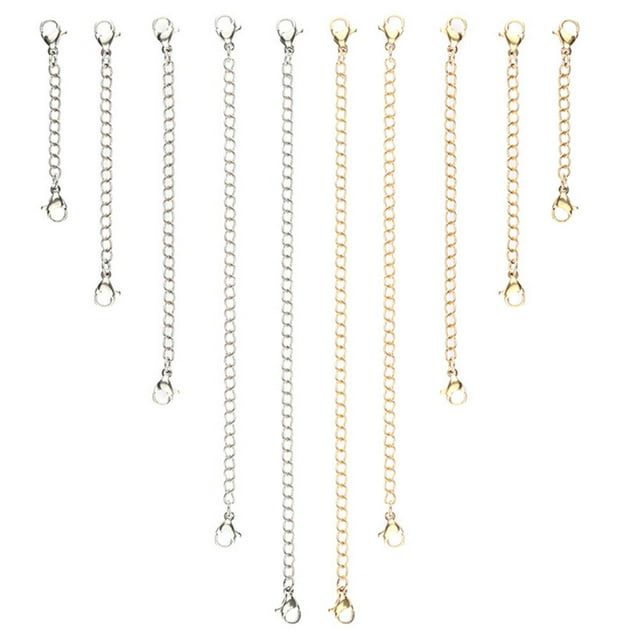 MasteelfCA 10pcs Necklace Extension Chain with Lobster Buckle for DIY Jewelry Making