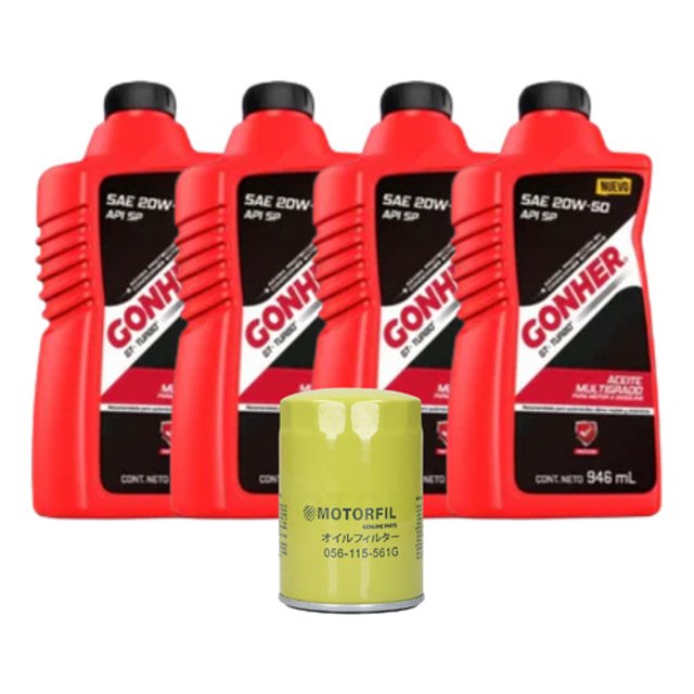 Kit Cambio De Aceite Jetta 2000 Al 2010 2.0 Gonher 20w50