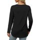 thumbnail image 5 of Túnica de manga larga con cuello redondo y abertura lateral para mujer - Camisa básica informal de corte holgado, 5 of 8