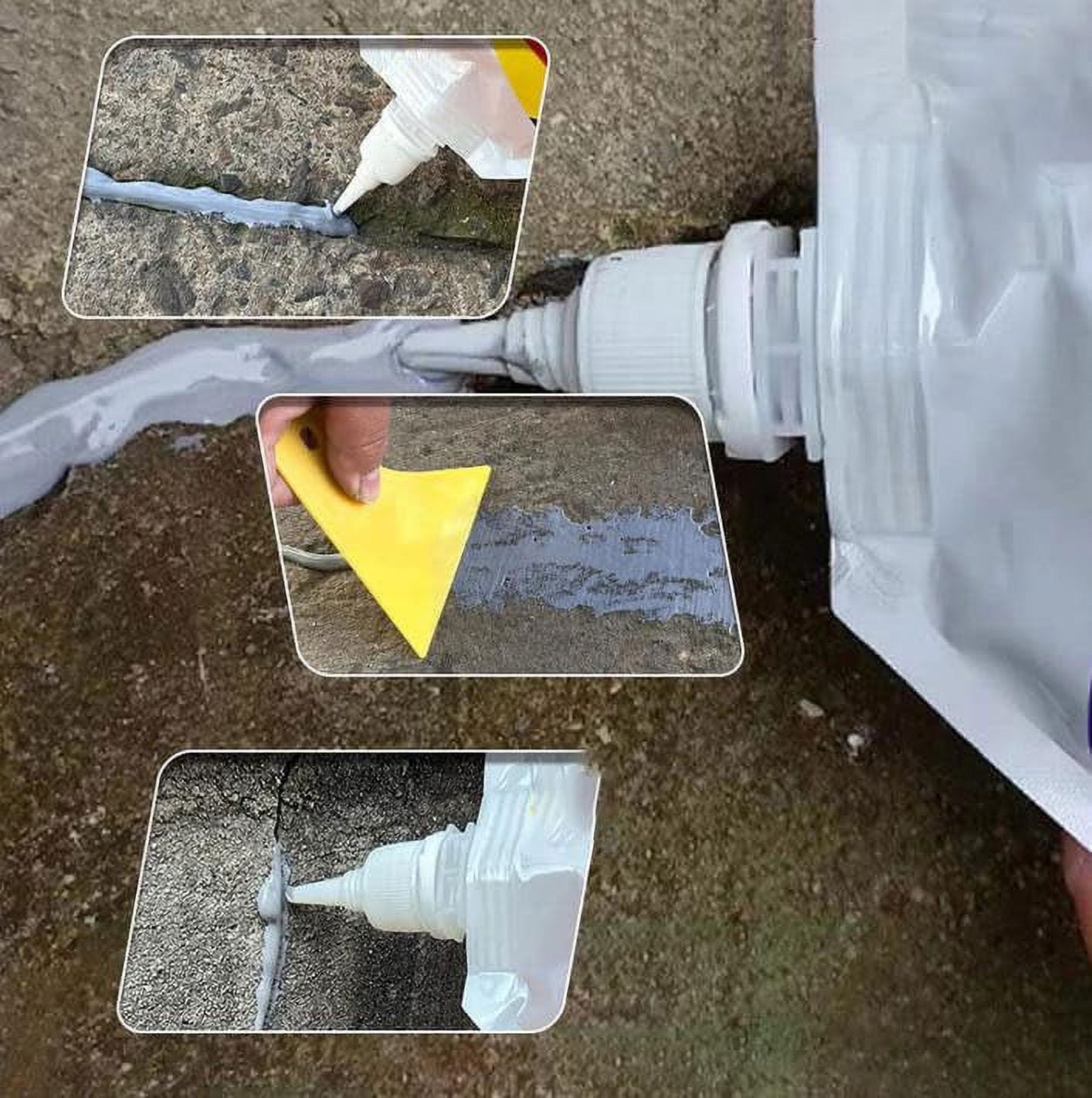 Detroitrain-Slab Concrete Crack Waterproof Repair Sealant - 500g, Gray Paste For Driveways, Sidewalks & Foundations