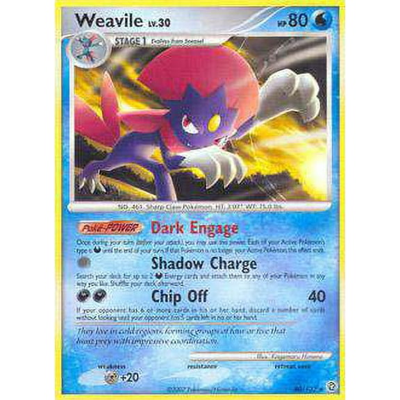 Pokemon Secret Wonders Rare Weavile #40