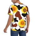 thumbnail image 2 of Rateoe Sunflower Cow Pattern Men’s Baseball Short Sleeve Polo Shirt, Midweight Men's Shirt Golf Shirt Polo Shirts Quick Dry Short-X-Large, 2 of 7