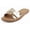 Gold Pu, variant on Women’s Slide Sandals – Flat Slip-On Sandals with Gold Buckle Detail, Open Toe Casual Comfort Sandals SIRAN Gold 10