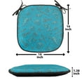 thumbnail image 5 of Scallop Chair Seating Cushion Set of 4, Continuous Underwater Creatures Pattern Shells Starfish, Seat Pads for Office with Anti-slip Backing, 16"x16", Sea Blue Dark Seafoam, by Ambesonne, 5 of 7
