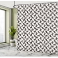 thumbnail image 4 of Ambesonne Cat Shower Curtain, Bombay Animals Paws Pattern Art, 69"Wx84"L, Dark Grey and Pastel Pink, 4 of 4