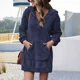 thumbnail image 3 of Sudadera De Mujer Larga Sudadera Casual Afelpada, 3 of 6