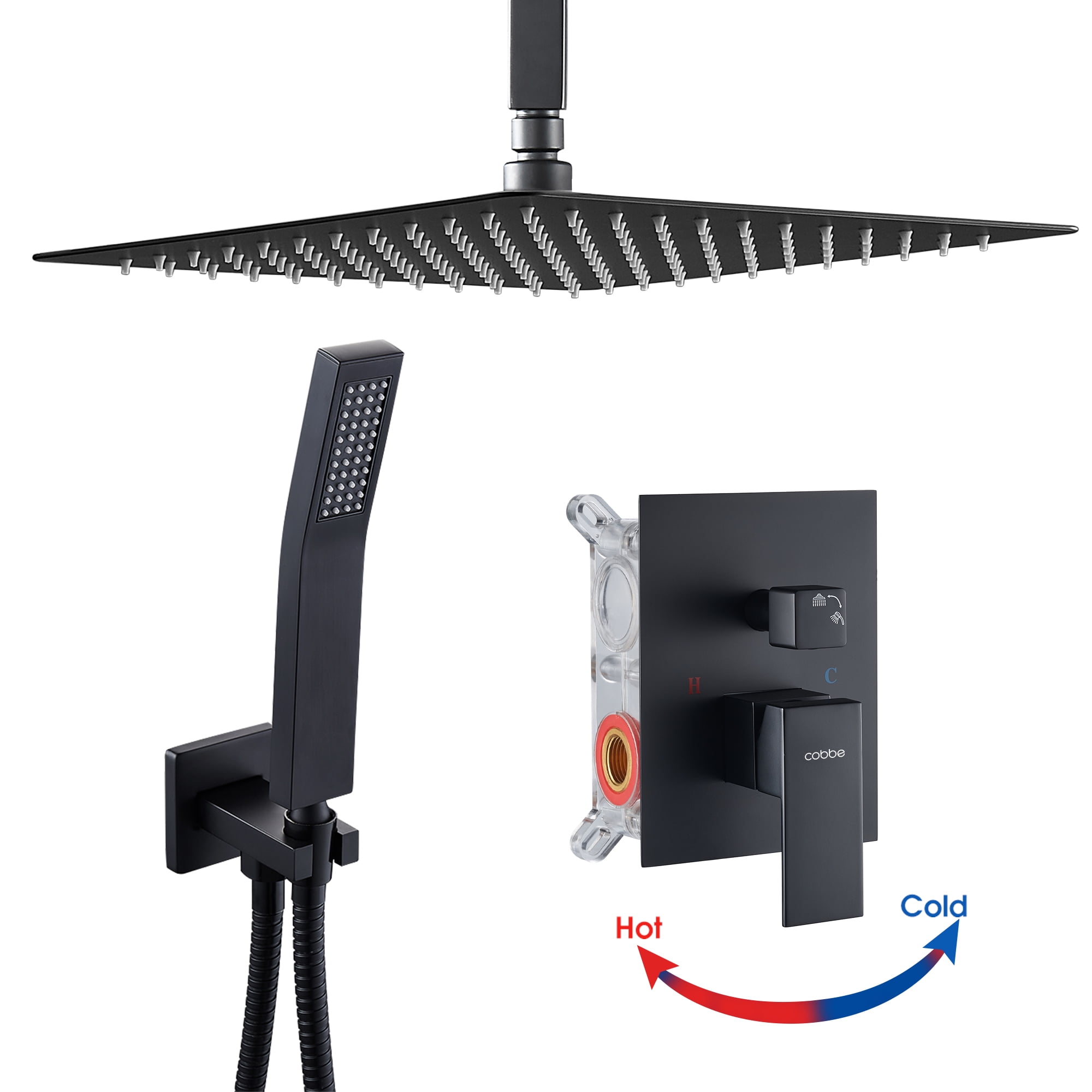 Cobbe Shower System,Shower Faucets Sets Complete,12 inches Rainfall