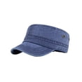 thumbnail image 2 of Mgmyaa Men's Vintage Flat Top Baseball Cap Adjustable Snapback Streetwear Style Hat Daily Casual Sport Headwear Solid Color Military Inspired Cap, 2 of 9