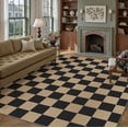 thumbnail image 6 of WIPONKEN 8'x10' Large Checkered Easy Jute Area Rugs for Living Room Bedroom Office Washable Non-Slip Outdoor Patio Rugs On Clearance for Farmhouse Contemporary Morden Geometric Indoor Carpet, Black, 6 of 6