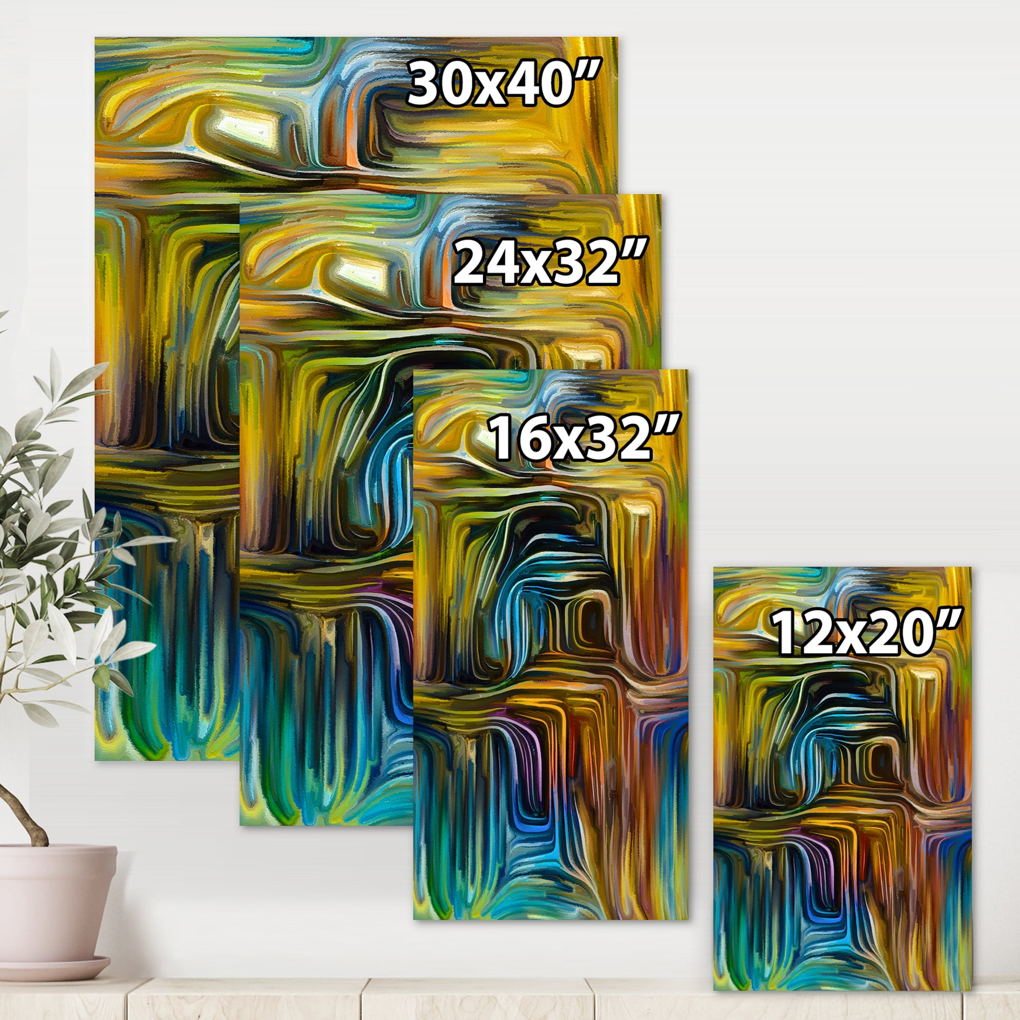 Designart ' Colour Spiral Fusion IV ' Modern Canvas Wall Art Print