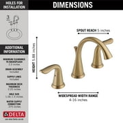 Delta Lahara Two-Handle Widespread Bathroom Faucet - 3538-CZMPU-DST - Champagne Bronze