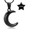 thumbnail image 2 of Moon Urn Necklace 316L Stainless Steel Memorial Lockets - Fill kit, 2 of 7