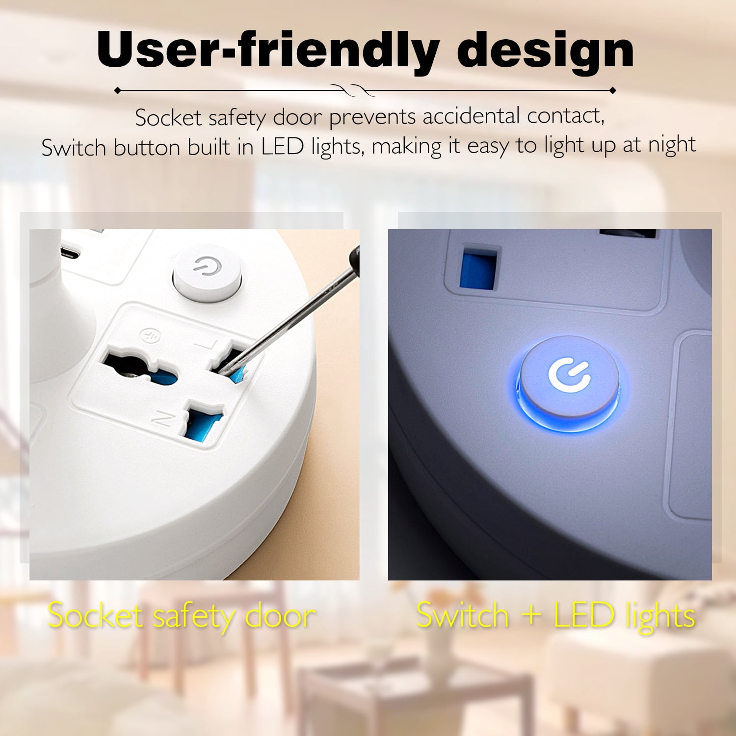 Socket Table Lamp Power Strip， AC Outlets + USB Charging Ports, All-in-one Design Multiple Functions Dimmable Small Reading Desk Lamp , Eye Care LED Nightstand Light for Home Office Dorm Bedside