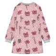 thumbnail image 6 of Girls' long-sleeved dress Cute Pink Bow and Gift Girls' A-line dress with ribbed cuffs Soft and comfortable, 6 of 6