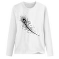 thumbnail image 4 of PVCS Hauts pour Femmes Col Rond Imprimé Manches Longues Décontracté Blouse Ample T-shirt Hauts, 4 of 5