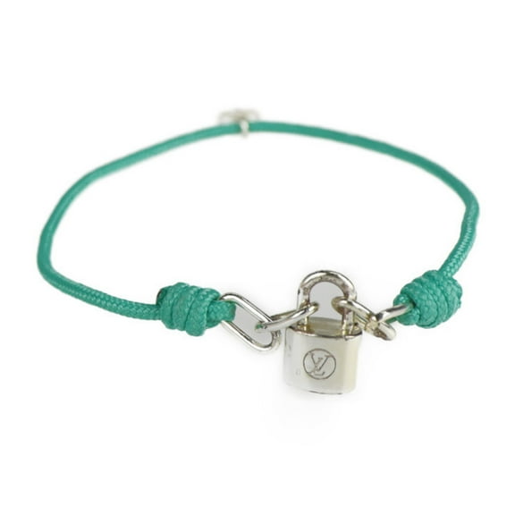 Pre-Owned LOUIS VUITTON Louis Vuitton Brasserie Silver Lockit UNICEF Virgil Abloh Bracelet 925 Green Padlock Cadena (Good)