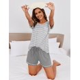 thumbnail image 2 of Ekouaer Womens Pajama Sets 2 Piece Soft Short Sleeve Top and Shorts Sleepwear Round Neck Pjs Lounge Set with Pockets, 2 of 6