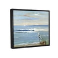 thumbnail image 3 of Stupell Industries Heron Splashing Beach Waves Painting Jet Black Floating Framed Canvas Print Wall Art, Design by Sally Swatland, 3 of 6