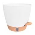 thumbnail image 3 of FEOLGEHLY 2 Pack 5.9 inch Self Watering Pots for Indoor Plants, Planters for Indoor Plants, Flowerpot with Wick & Reservoir, White, 3 of 8