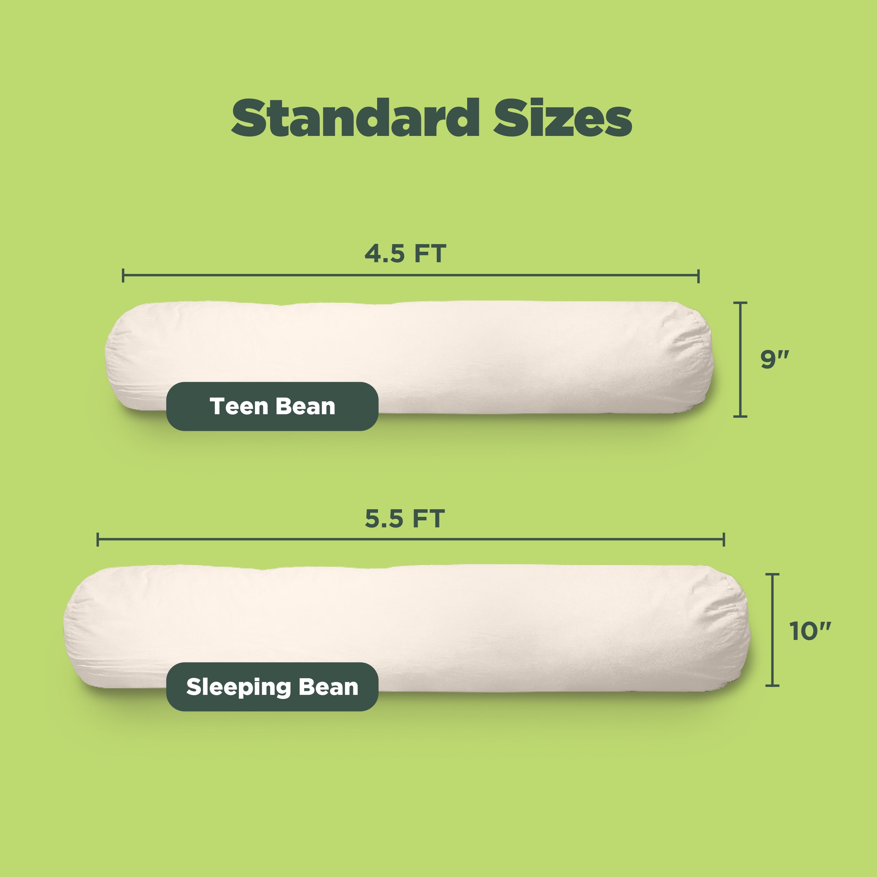 Kapok Body Pillow - Eco-Friendly Cotton Bolster Pillow for Deep Sleeping - Sleeping Bean 60"
