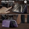 thumbnail image 2 of ELEHOLD Case for iPhone 15 Pro Max, Magnetic 2 in 1 Detachable Leather Wallet Case with Card Holder & Stand,Purple, 2 of 6