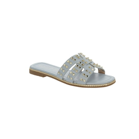 Jessica Carlyle Women's Sue Studded H-Band Flat Sandals