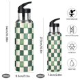 thumbnail image 2 of Yayeee 20oz Insulated Water Bottle Double Wall Stainless Steel with Flip Straw Lid, Green and White Plaid Pattern, 2 of 7